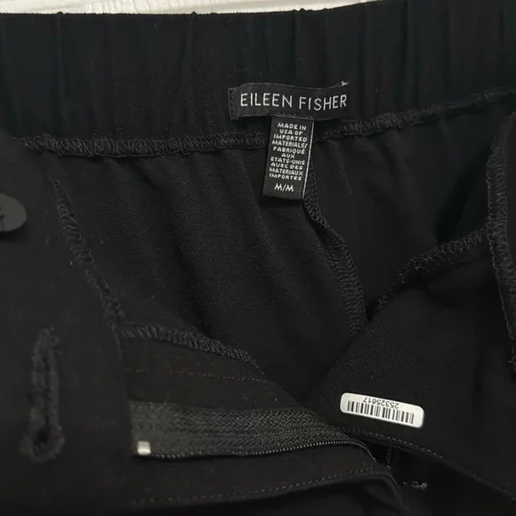 Eileen Fisher women’s black cropped wide leg pants - Picture 2 of 4